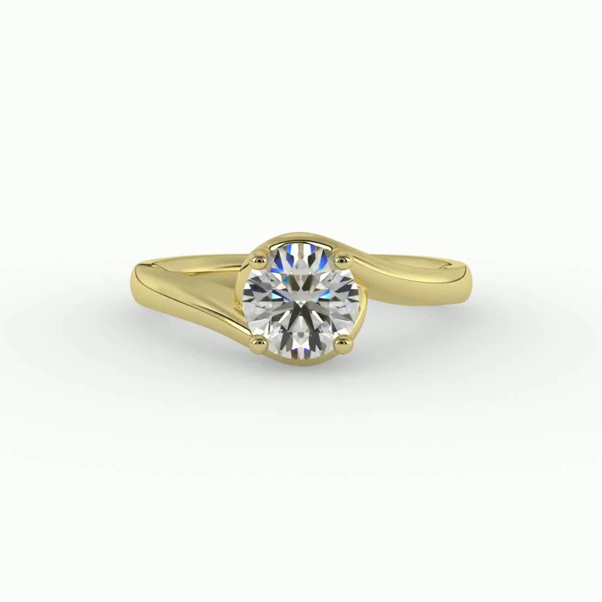360 degree view of Evelyn Bypass Solitaire Engagement Ring