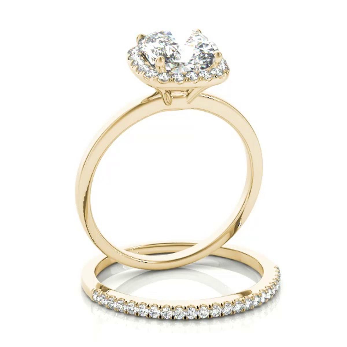 360 degree view of Annika Halo Engagement Ring
