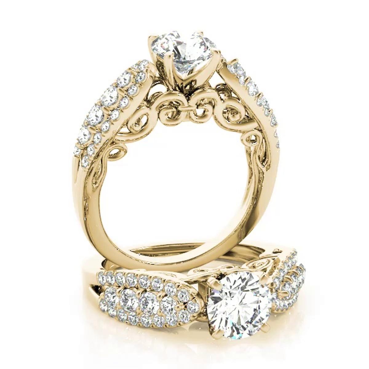 360 degree view of Destiny 3 Row Diamond Engagement Ring