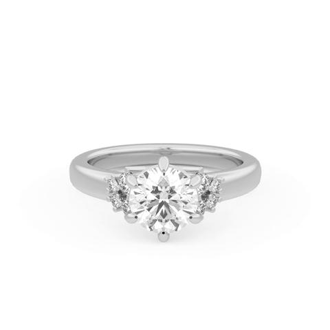 360 degree view of Kume Six-Prong Diamond Cluster Engagement Ring