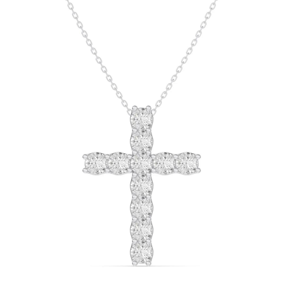 360 degree view of Unity Prong Diamond Cross Pendant (2.00 ct. tw.)