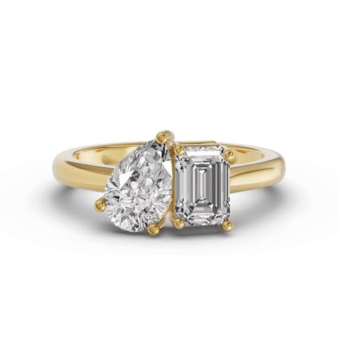 360 degree view of Toi Et Moi Pear & Emerald-Cut Lab Diamond Ring (2.00 ct. tw.)