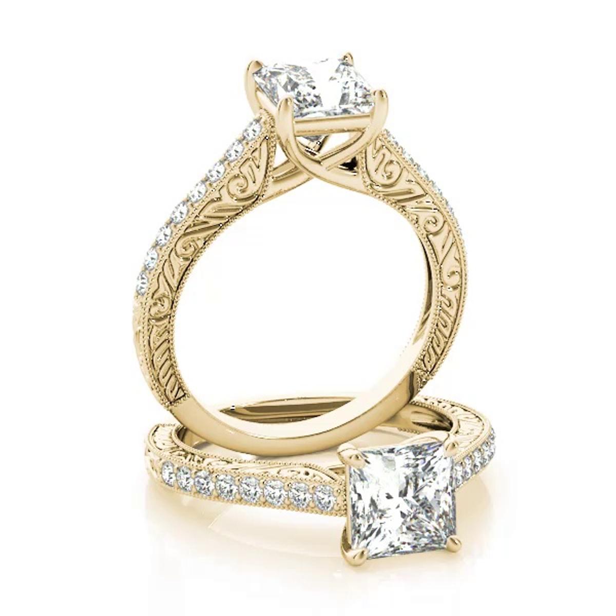 360 degree view of Tinsley Vintage Pavé Diamond Engagement Ring
