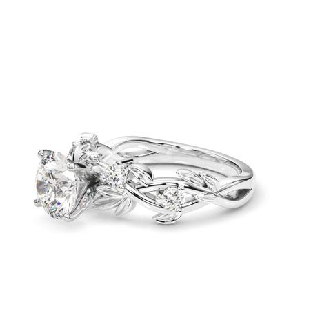 360 degree view of Flamenco Twisted Vine And Leaf Lab Engagement Ring