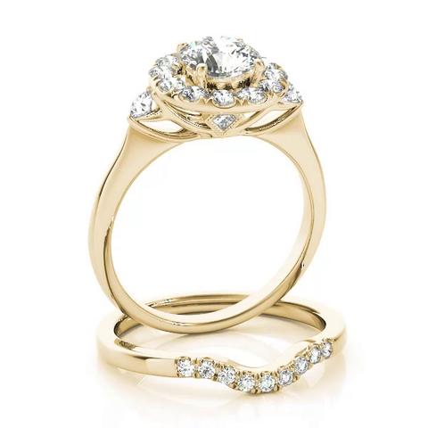 360 degree view of Esme Halo Engagement Ring