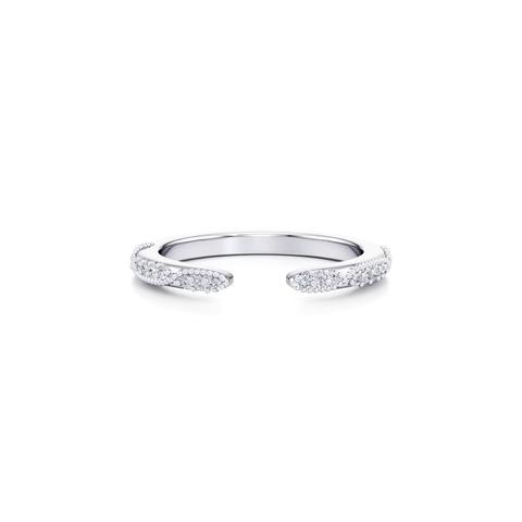 360 degree view of Perla Beaded Pavé Open Band