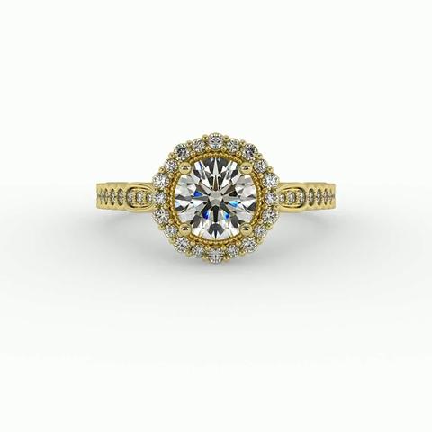 360 degree view of Nina Halo Engagement Ring