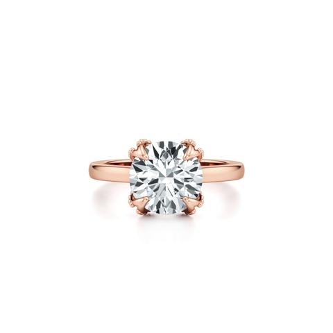 360 degree view of Perla Beaded Tulip Solitaire Engagement Ring