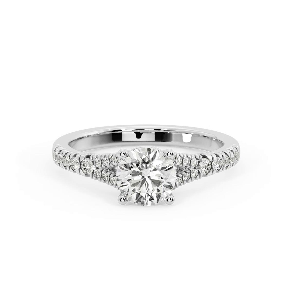 360 degree view of Amalia Split Shank Pave Engagement Ring