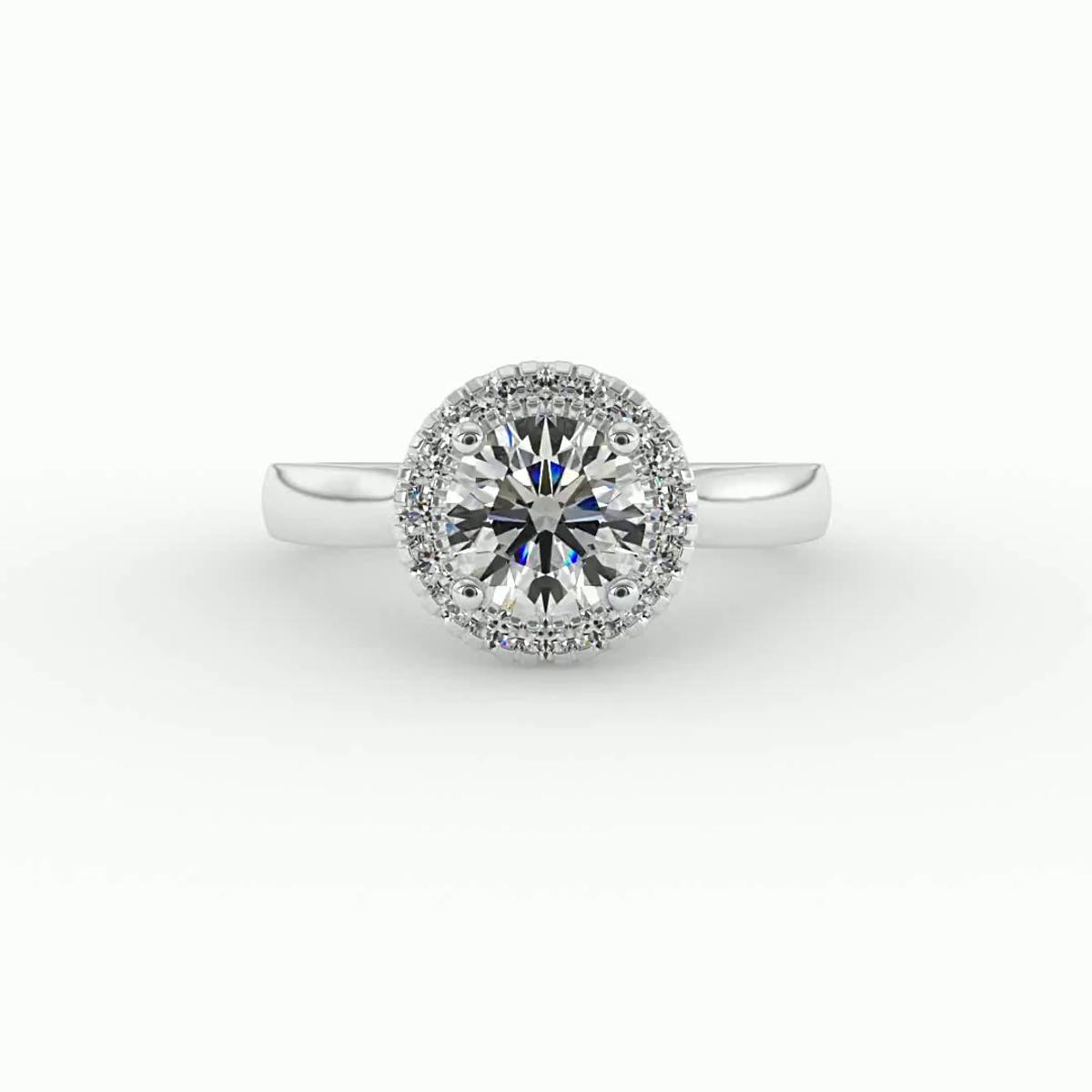 360 degree view of Gia Halo Engagement Ring