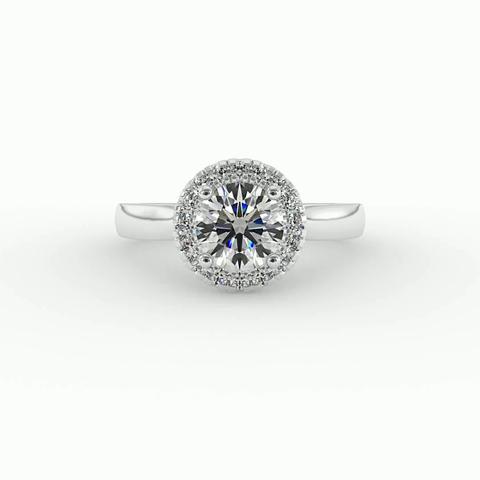 360 degree view of Gia Halo Engagement Ring