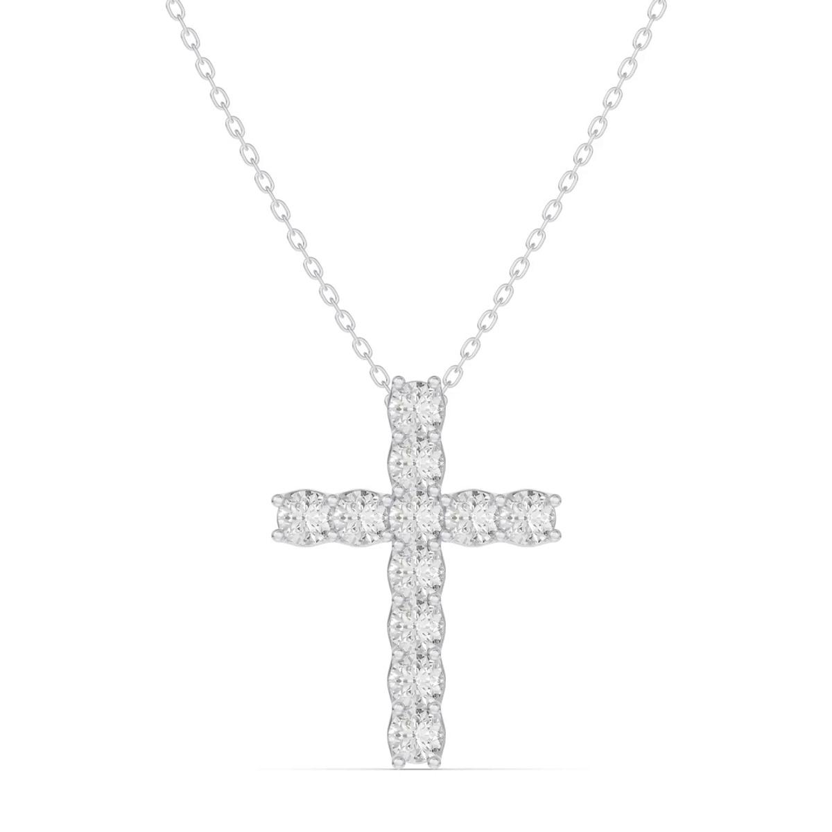 360 degree view of Unity Prong Diamond Cross Pendant (1.00 ct. tw.)