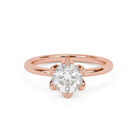 360 degree view of Blanche Six-Prong Petal Shaped Solitaire Engagement Ring