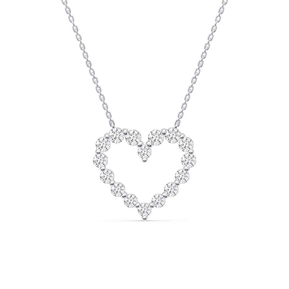 360 degree view of Floating Heart Lab Diamond Pendant (1.00 ct. tw.)