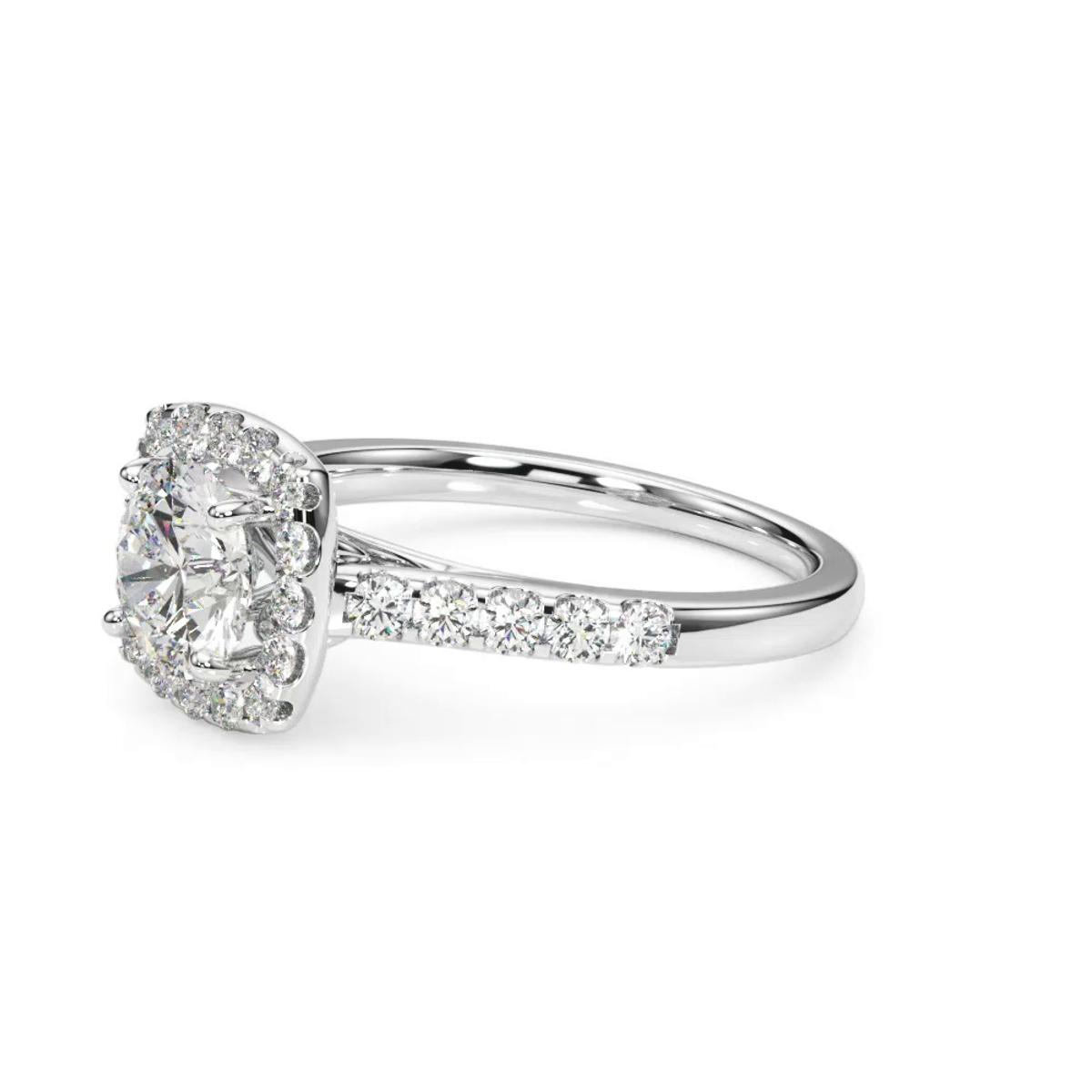 360 degree view of Victoria Halo Engagement Ring
