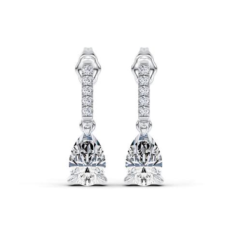 360 degree view of Pear Lab Diamond Link Drop Earrings (1 ct.tw.)