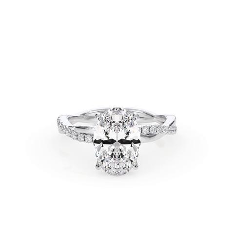 Bellora Pavé Twist Engagement Ring - 14K White Gold