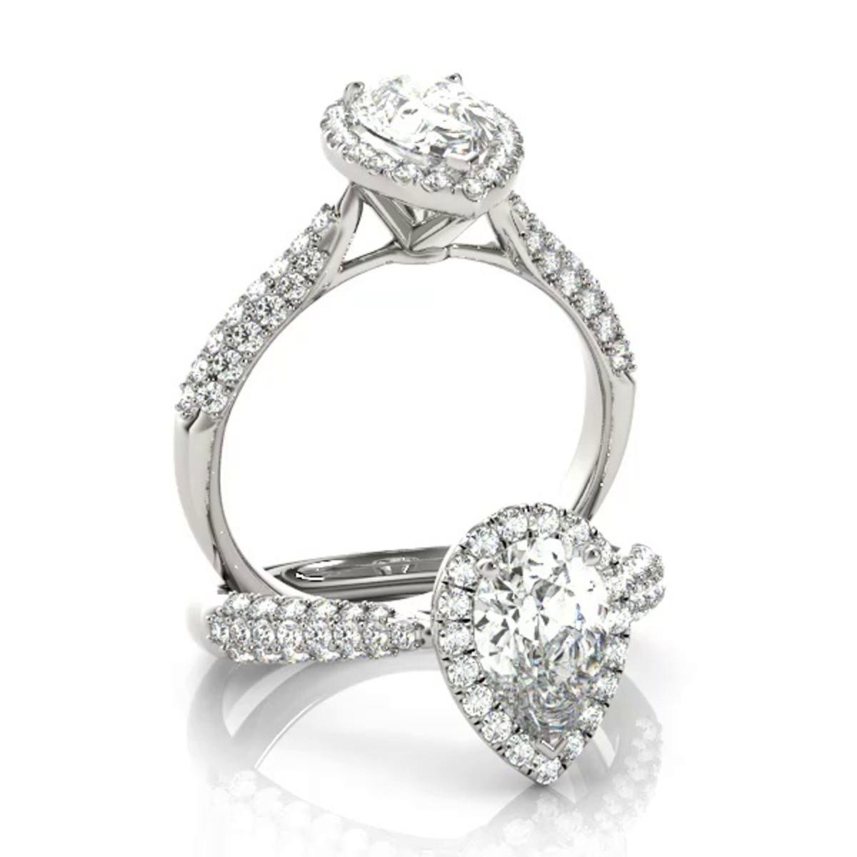 360 degree view of June Halo Engagement Ring