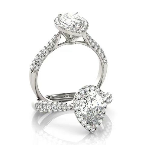 360 degree view of June Halo Engagement Ring