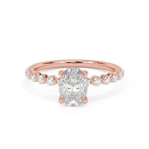 Bliss Shared Prong Diamond Engagement Ring - 14K Rose Gold