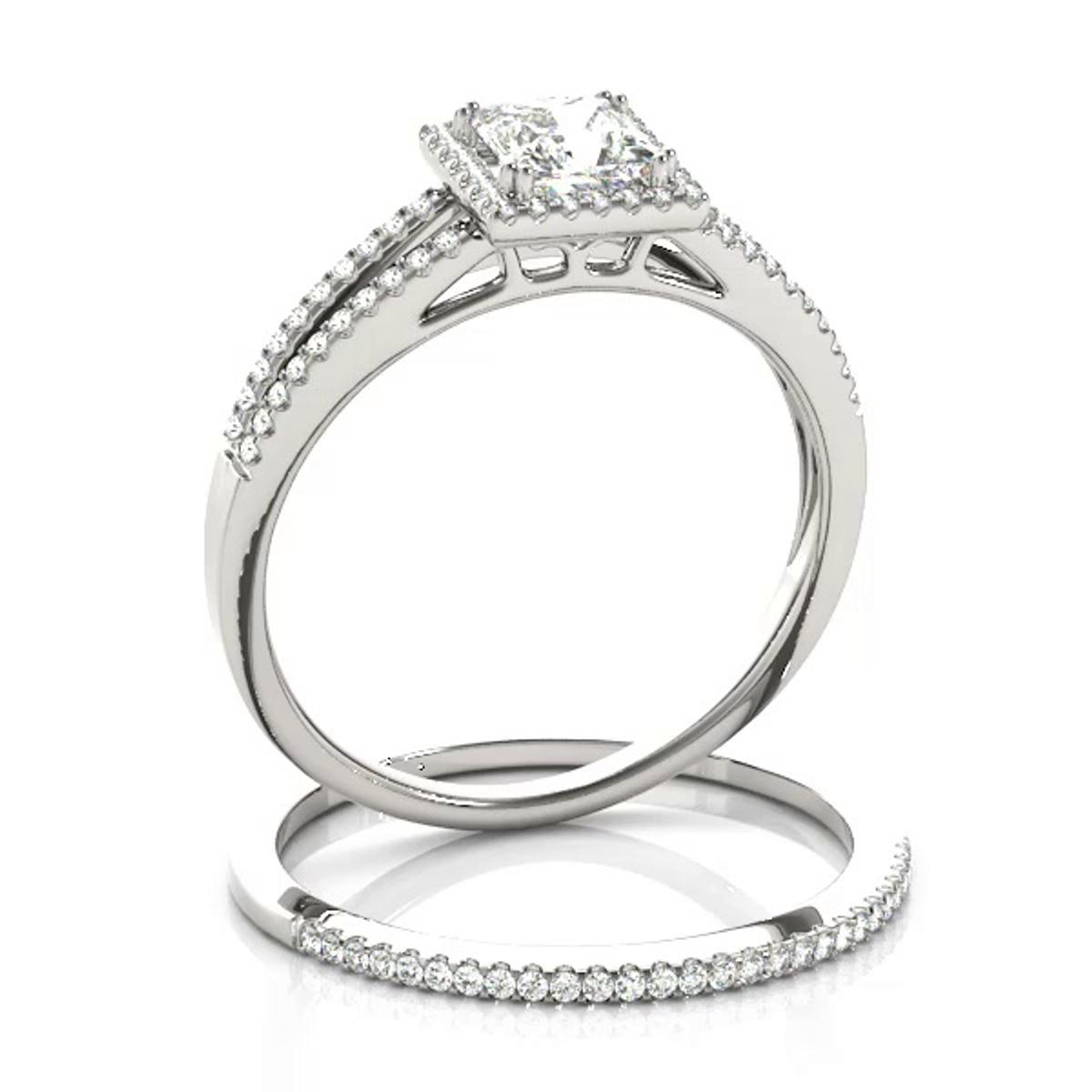 360 degree view of Aubrielle Halo Engagement Ring