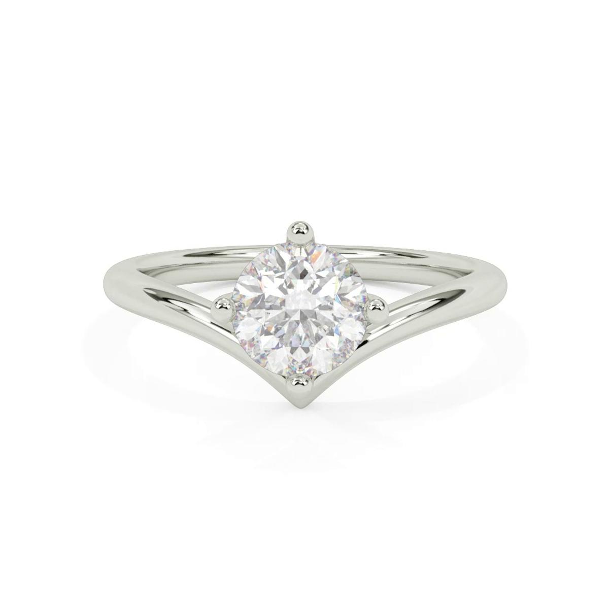 360 degree view of Candace Hidden Halo Chevron Engagement Ring