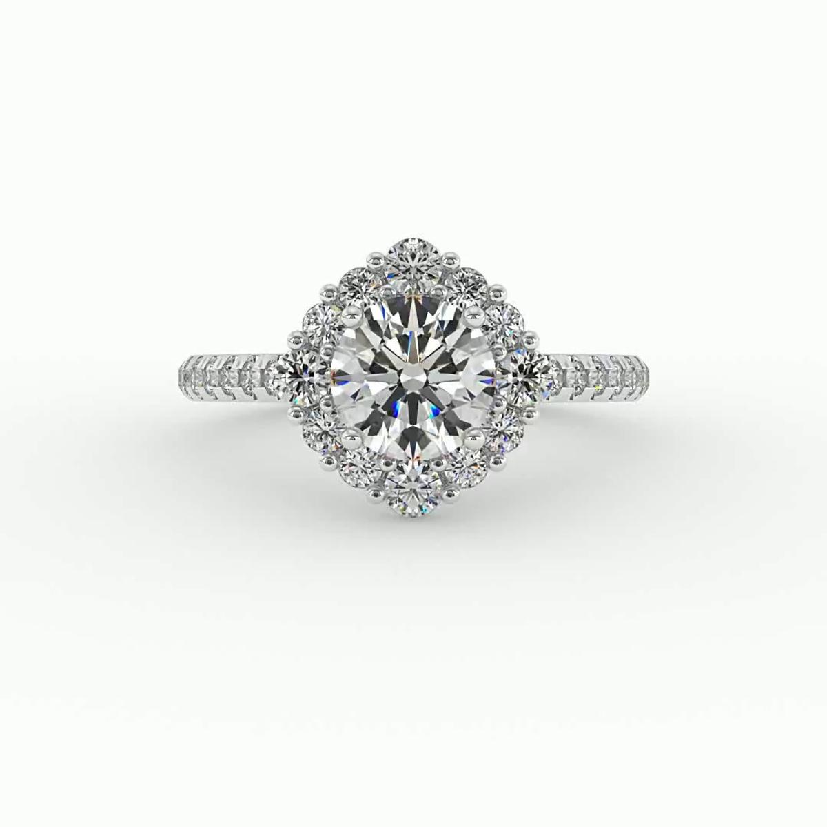 360 degree view of Hayden Halo Engagement Ring