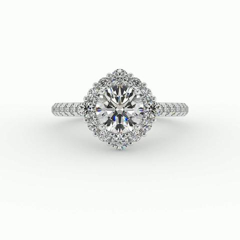 360 degree view of Hayden Halo Engagement Ring