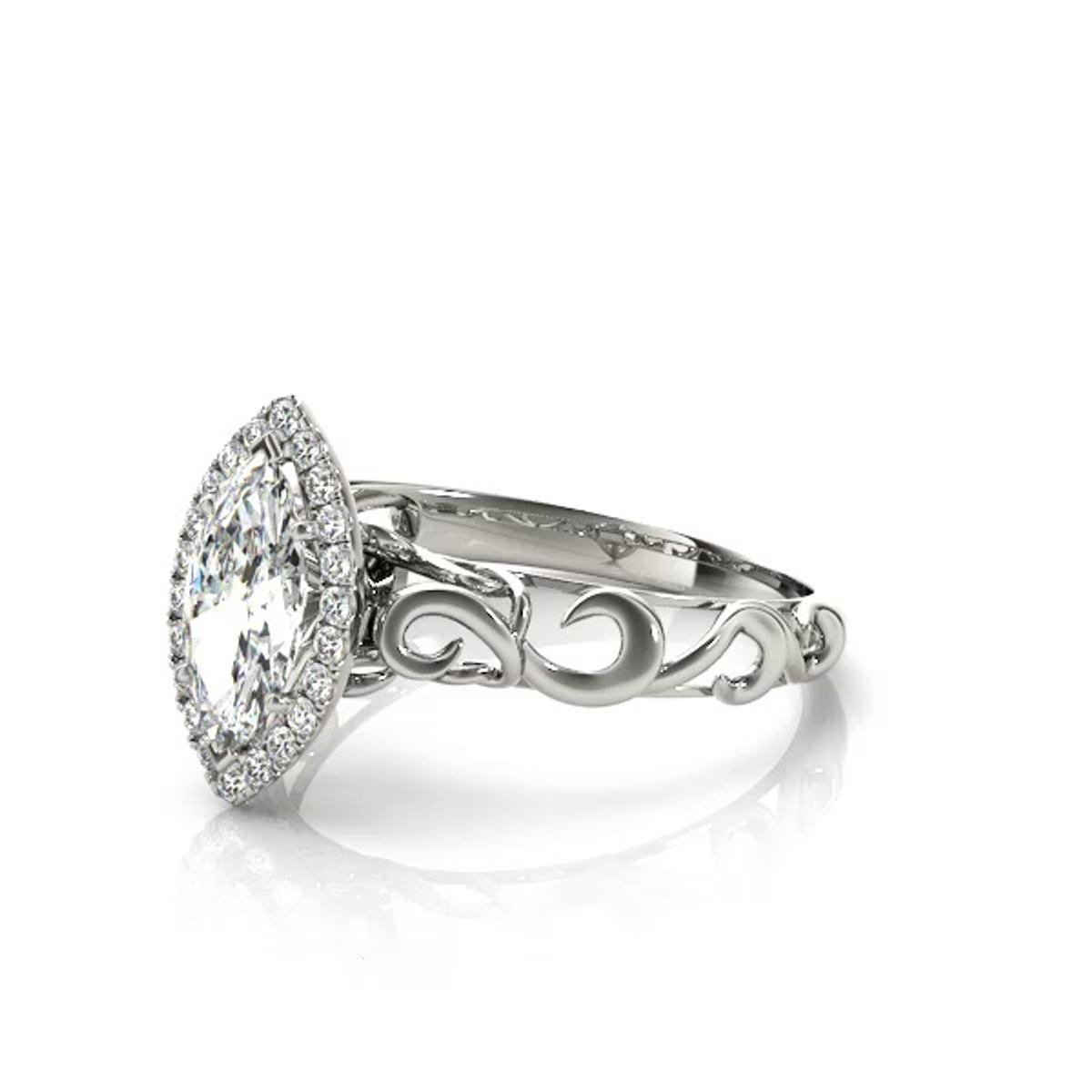 360 degree view of Annalise Halo Engagement Ring