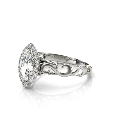 360 degree view of Annalise Halo Engagement Ring