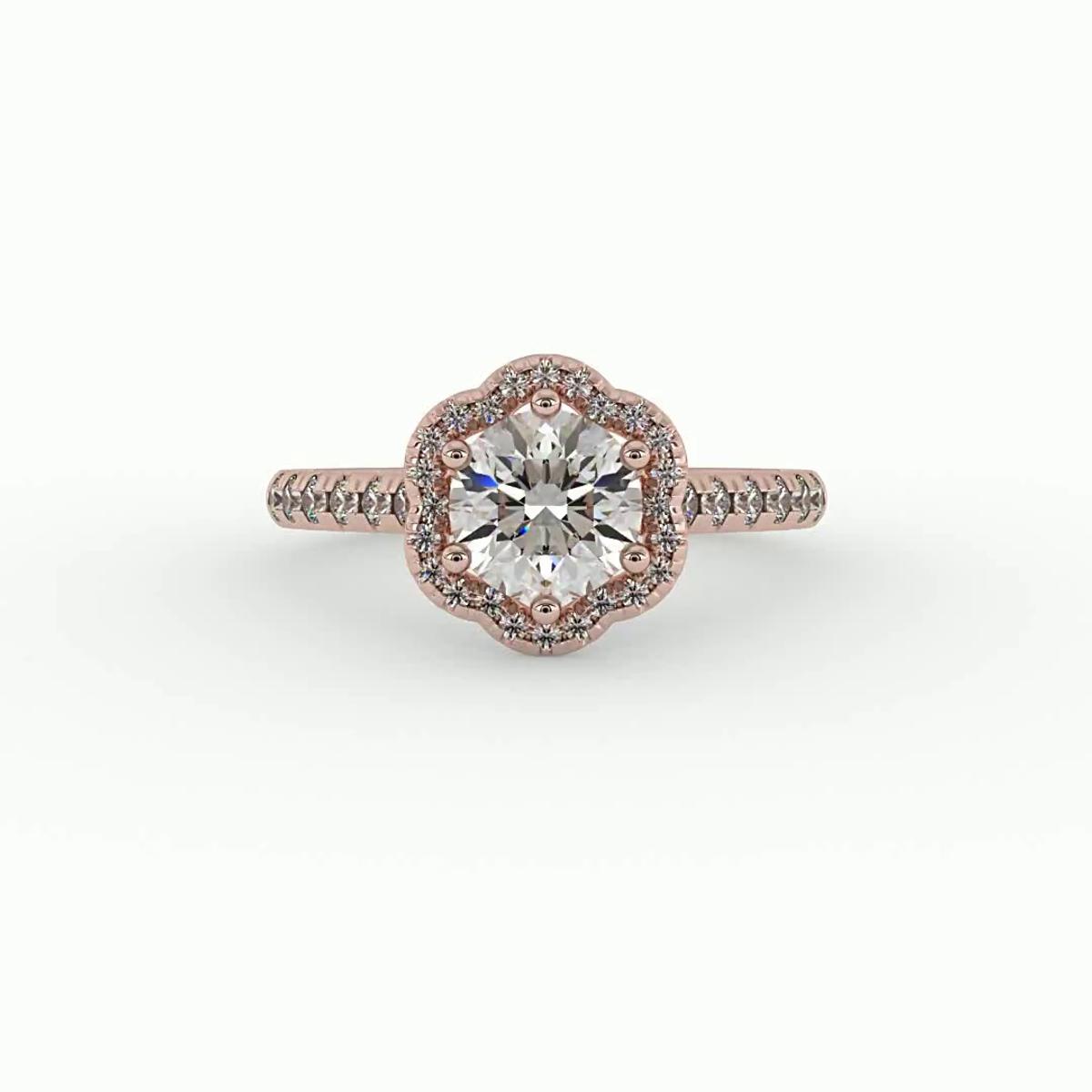 360 degree view of Cali Halo Engagement Ring