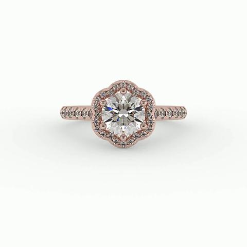 360 degree view of Cali Halo Engagement Ring