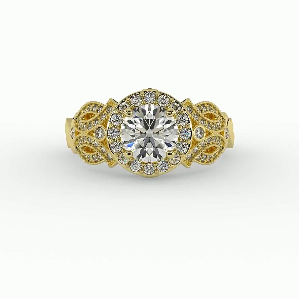 360 degree view of Giselle Halo Engagement Ring