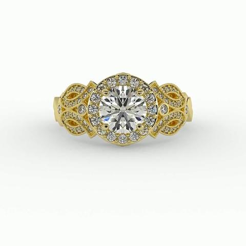 360 degree view of Giselle Halo Engagement Ring