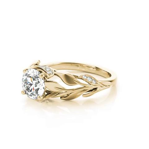 360 degree view of Samara Nature Inspired Engagement Ring With Diamond Accents