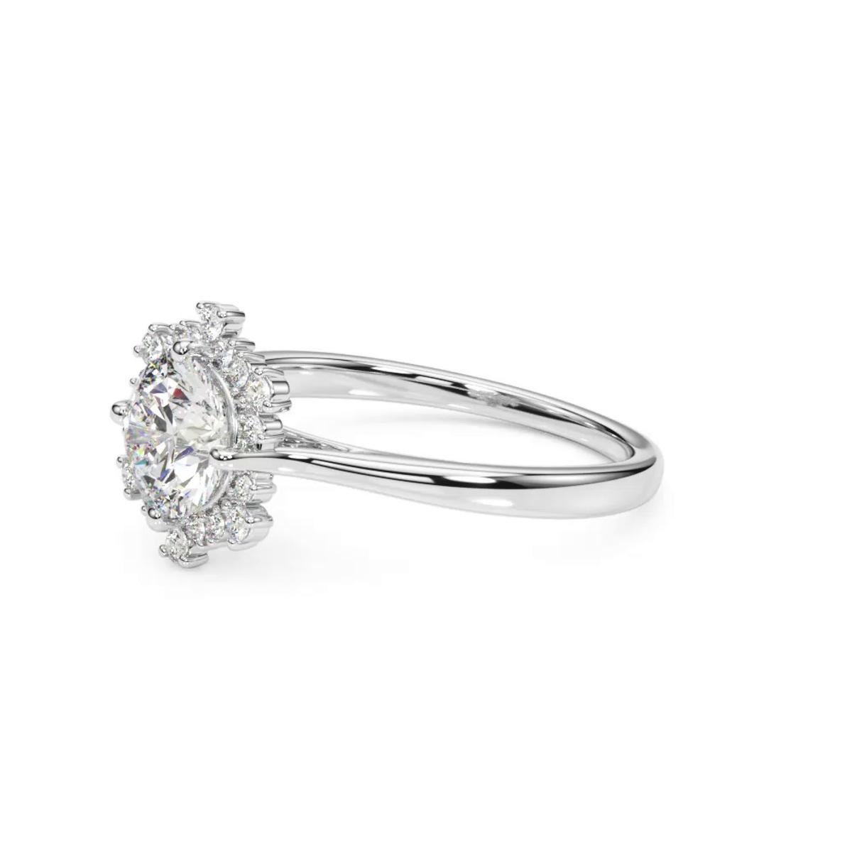 360 degree view of Ruby Halo Engagement Ring