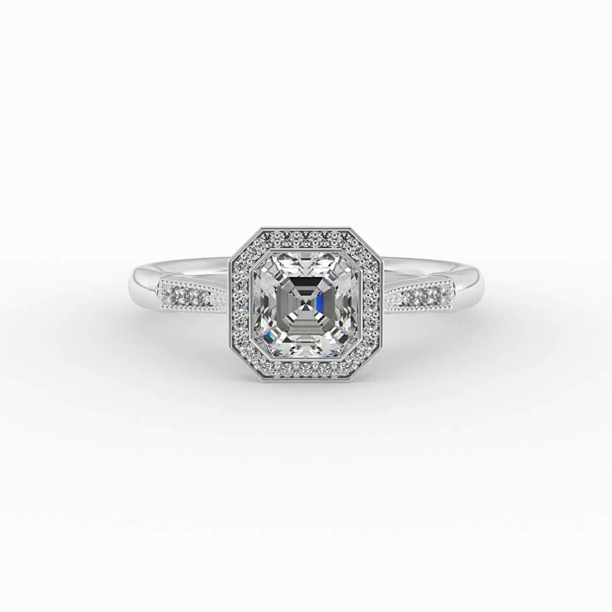 360 degree view of Izabelle Halo Engagement Ring
