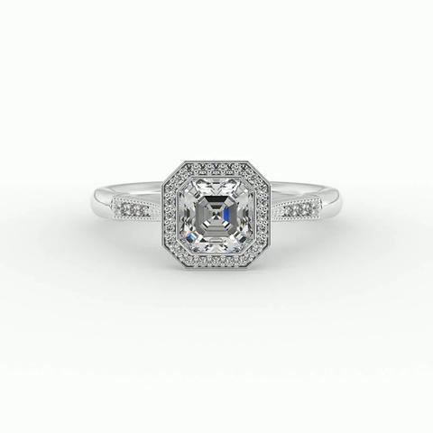 360 degree view of Izabelle Halo Engagement Ring