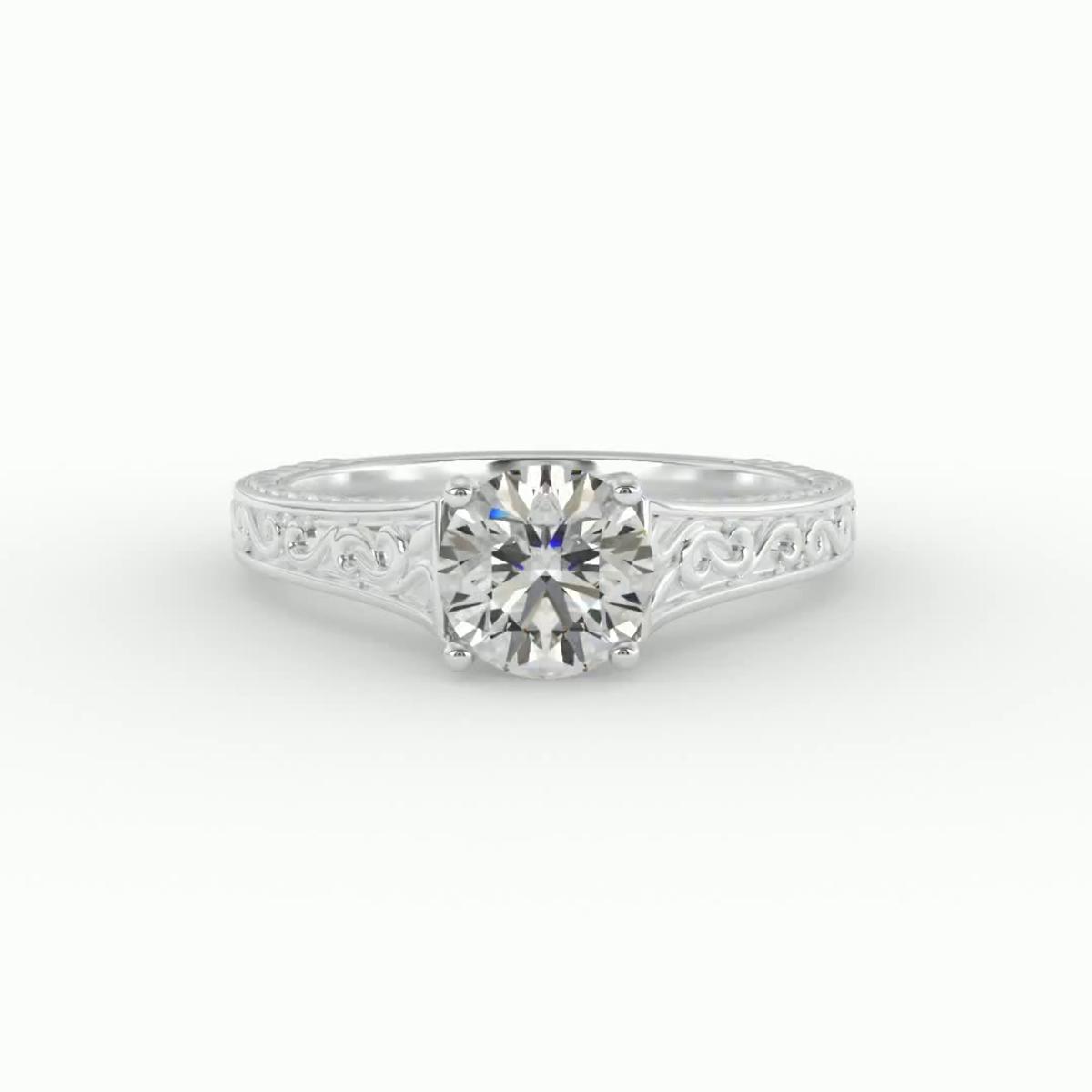 360 degree view of Emma 4 Prong Solitaire Engagement Ring