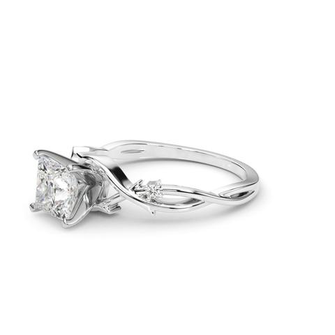 Vine Nature Inspired Engagement Ring - 14K White Gold