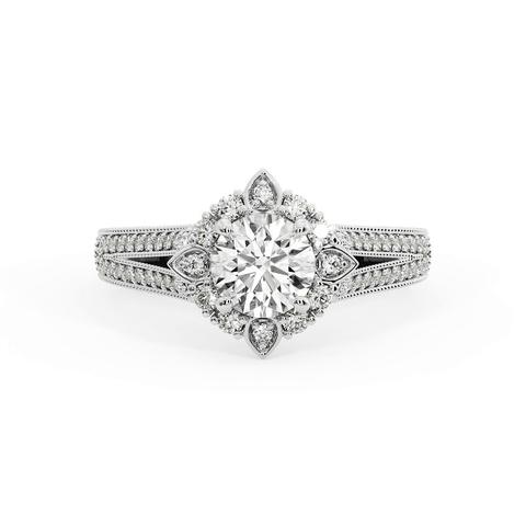 360 degree view of Logan Halo Engagement Ring