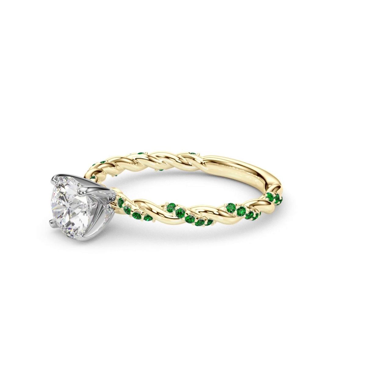 360 degree view of Freya Lab Emerald Twist Engagement Ring