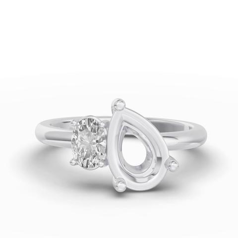 360 degree view of Toi Et Moi Double Oval Lab Diamond Ring (Starting at 1.50 ct. tw.)