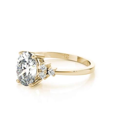 360 degree view of Helena Oval & Diamond Cluster Engagement Ring