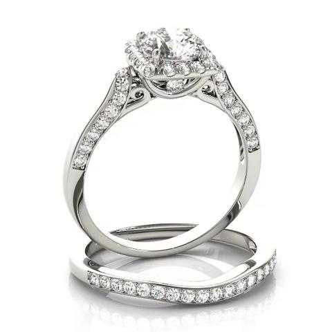 360 degree view of Paola Halo Engagement Ring