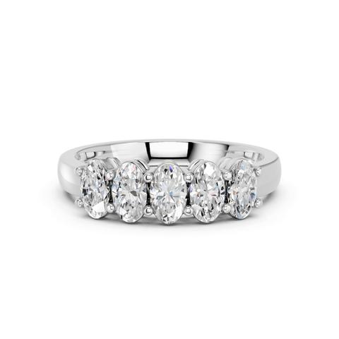360 degree view of Five-Stone Oval Lab Diamond Band (1 ct. tw.)