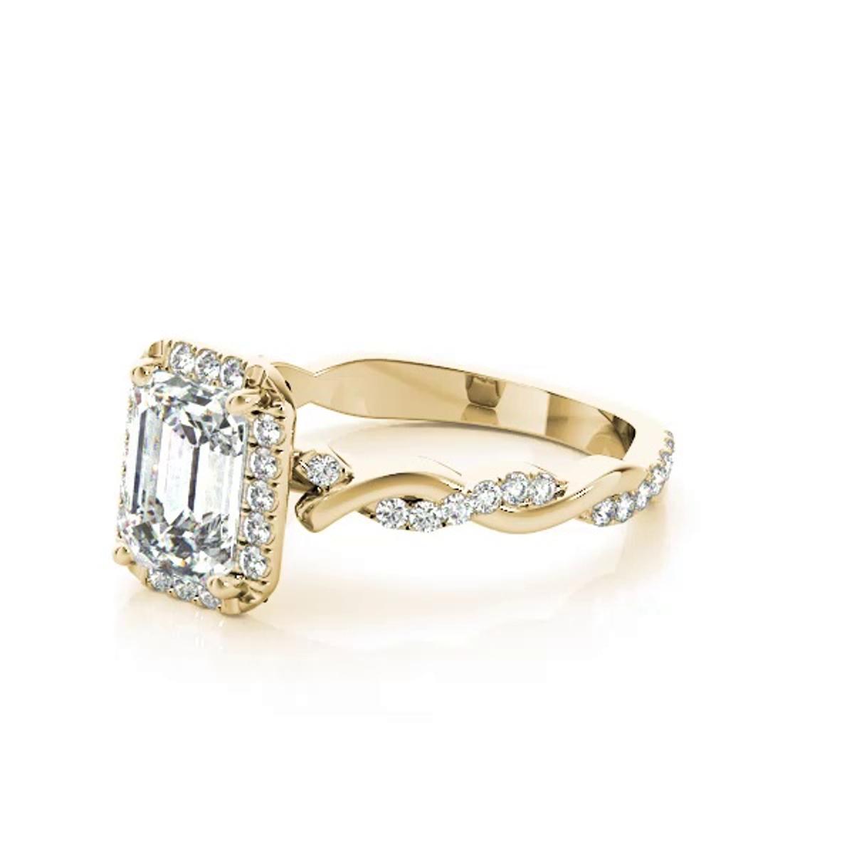 360 degree view of Nola Halo Engagement Ring
