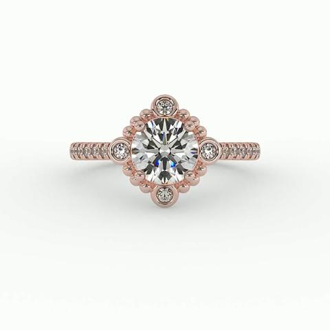 360 degree view of Thea Bubble Halo Engagement Ring