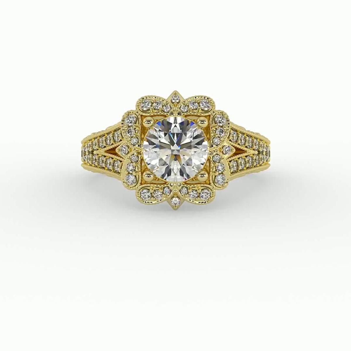 360 degree view of Lilith Halo Engagement Ring