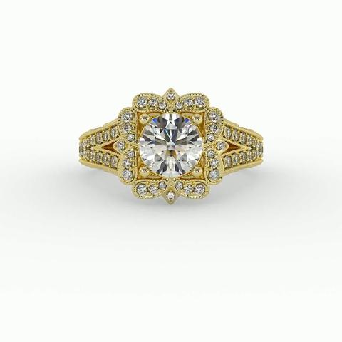360 degree view of Lilith Halo Engagement Ring
